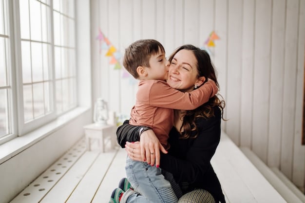 Heartwarming Embrace Between Mother and Son